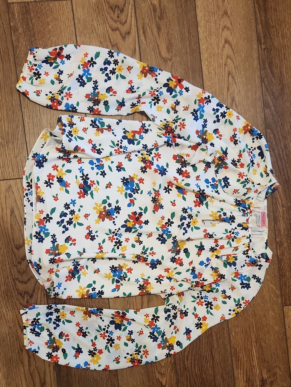 KATE SPADE White Floral Long-Sleeve Top